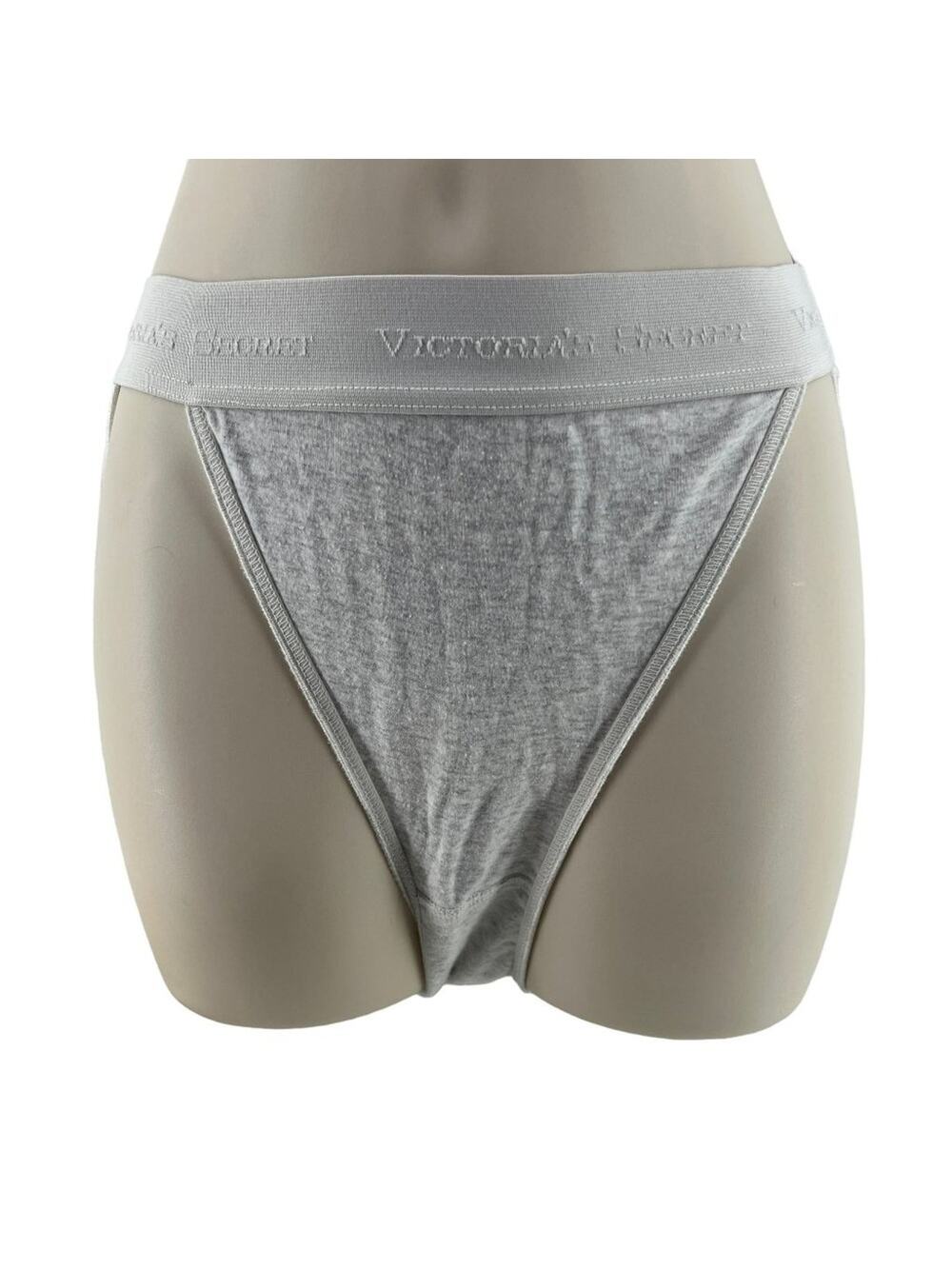 Vintage Victoria Secret Signature Soft-Stretchy Hi Leg Rio Panty Grey Size Small